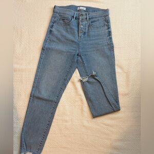 LOFT High Waist Skinny Crop Jeans